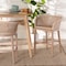 Bali & Pari Papua Modern Bohemian Antique White Washed Rattan and Mahogany Wood Counter Stool 243-13490-ZORO - alternate 7